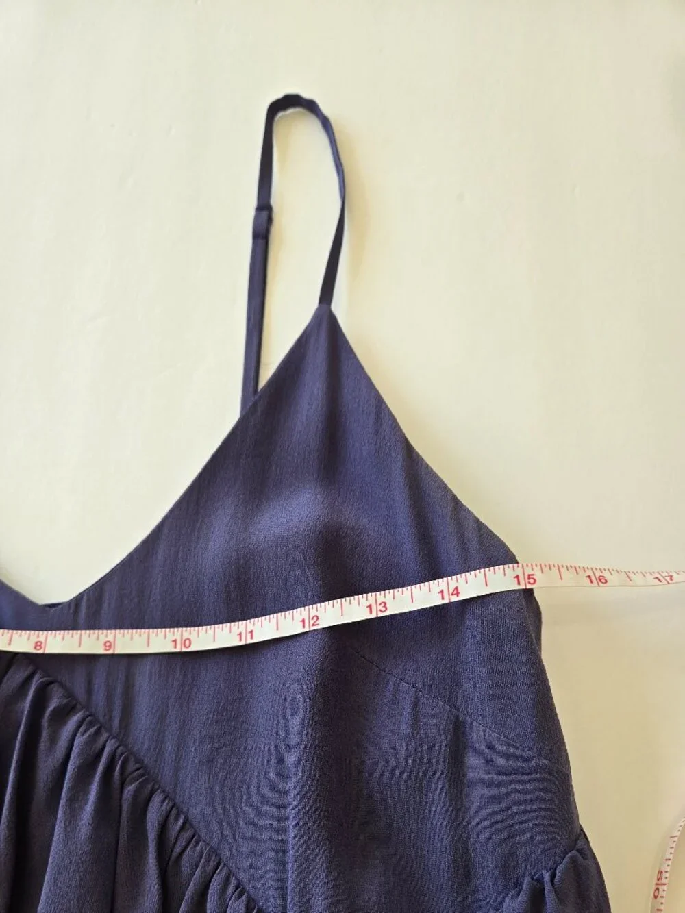 Banana Republic 100% Silk TieredRuffe Cami Mini Dress size XS Deep purple/blue